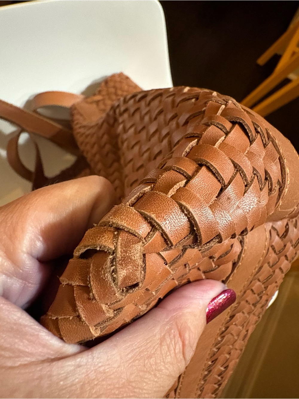 Madewell Brown Woven Leather Tote - Picture 10 of 13
